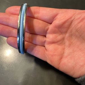 Silver bracelet hair tie holder